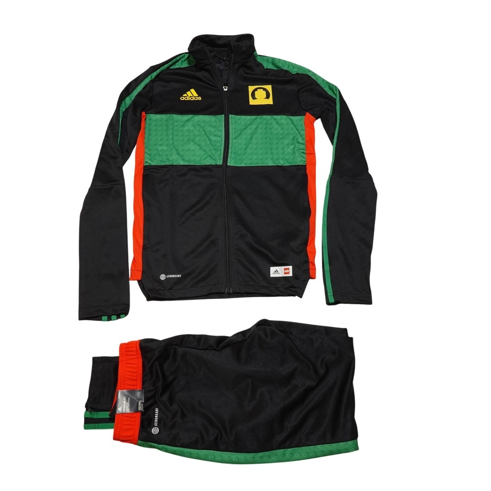 Adidas LEGO Sweatsuit Set Mens XS Black Green AEROREADY Track Jacket Pants